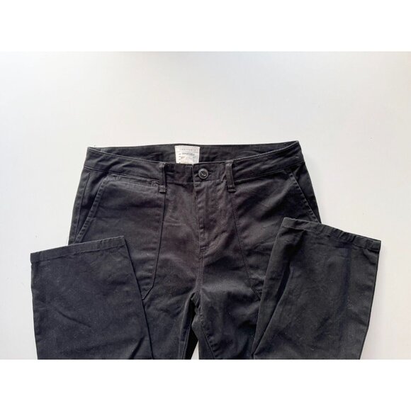 SANCTUARY Peace Crop Black Cotton Twill Mid Rise Straight Chino Pants, Size 28 - Picture 8 of 14